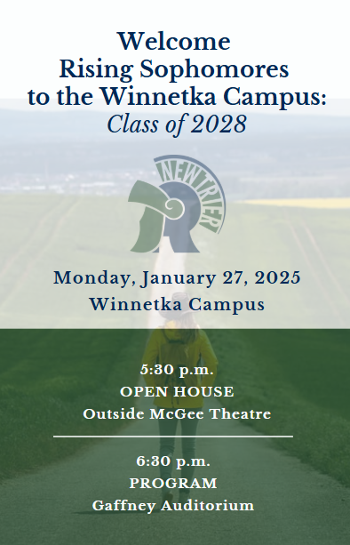 Welcome Rising Sophomores to the Winnetka Campus poster